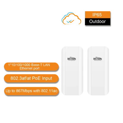 Wi‑Tek WI‑CPE513P‑KIT V3 5.8 GHz Outdoor Wireless Bridge Kit (867 Mbps, 5 km) resmi