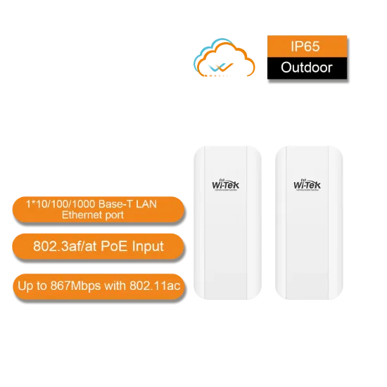 Wi‑Tek WI‑CPE513P‑KIT V3 5.8 GHz Outdoor Wireless Bridge Kit (867 Mbps, 5 km) resmi
