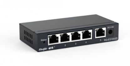 Ruijie Reyee RG‑ES105GD 5 Port 10/100/1000 Mbps Gigabit Unmanaged Ethernet Switch – Yüksek Hızlı Ağ Genişletme resmi