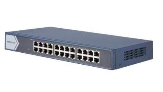 Hikvision DS-3E0524-E(B) 24 Port Gigabit Unmanaged Ethernet Switch – Metal Kasa, Sessiz, Yüksek Performans resmi