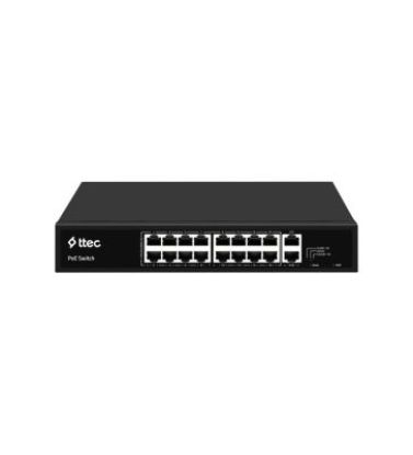 TTEC 18300PG 16 Port 10/100 Mbps PoE+ Unmanaged Switch – 300 W PoE, 2 Gigabit Uplink resmi