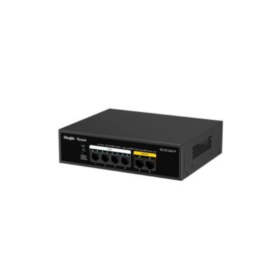 Ruijie Reyee RG‑ES106F‑P 6 Port 10/100 Mbps PoE+ Unmanaged Switch – 4 PoE+ Port, 54 W PoE Gücü resmi