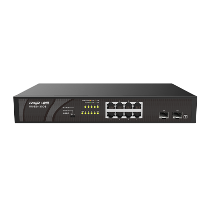 Ruijie Reyee RG-ES110GDS-P 10 Port Gigabit PoE+ Unmanaged Switch – 8× Gigabit PoE+ & 2× SFP Uplink, 120 W PoE resmi
