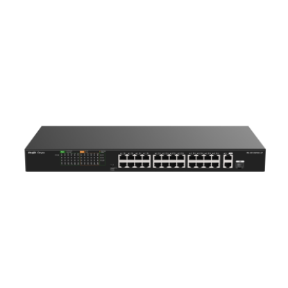 Ruijie Reyee RG-ES126FGS-P-L 24 Port PoE+ Unmanaged Switch – 24× PoE+ & 2× Gigabit Uplink, 180 W resmi