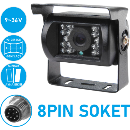 Nicecam NC112P5P 700 TVLine Analog Gece Görüşlü 4 Pin Geri Görüş Araç Kamerası (5 Pin Çeviricili) resmi