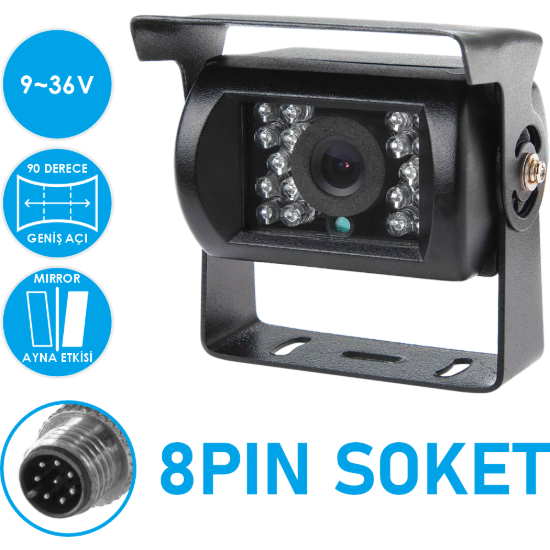Nicecam NC112P5P 700 TVLine Analog Gece Görüşlü 4 Pin Geri Görüş Araç Kamerası (5 Pin Çeviricili) resmi