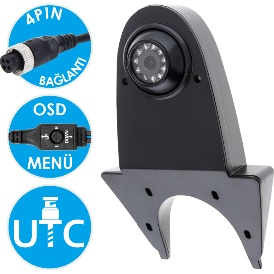 Nicecam NC100MA 2MP AHD Gece Görüşlü 4 Pin Geri Görüş Araç Tepe Kamerası resmi