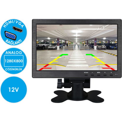 Nicecam NC-M1050 HDMI VGA RCA BNC Video Girişli 10 Inch Araç Monitörü resmi