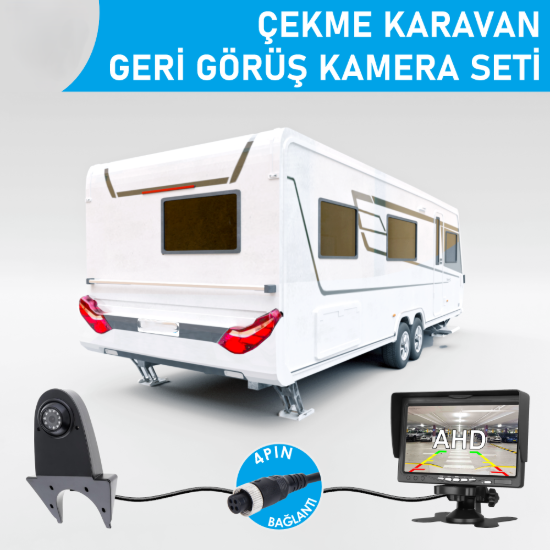 Nicecam NC-CKRS450P 2MP 7″ Monitörlü AHD Tepe Kameralı 4-Pin Geri Görüş Karavan Kamera Seti resmi