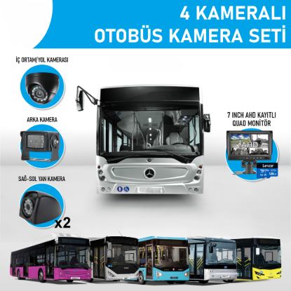 Nicecam NC-OS811 2 MP 4 Kameralı Kayıtlı Monitörlü Otobüs Kamera Seti resmi