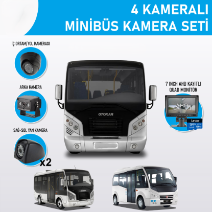Nicecam NC-MS511EKO 2 MP 4 Kameralı Kayıtlı Monitörlü Minibüs Kamera Seti resmi