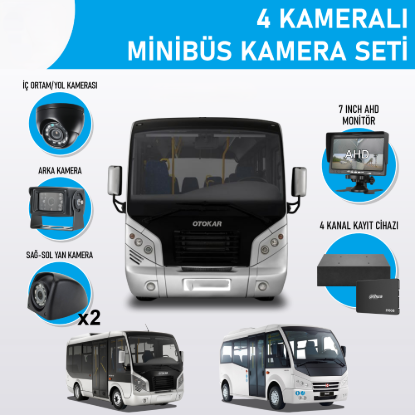 Nicecam NC-MS512 2 MP 4 Kameralı Kayıtlı Minibüs Kamera Seti resmi