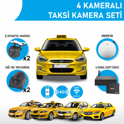 Nicecam NC-TS712GW 2 MP 4 Kameralı Ses Kayıtlı 4G Uzaktan İzleme ve Wi-Fi Hotspot Özellikli Taksi Kamera Seti resmi