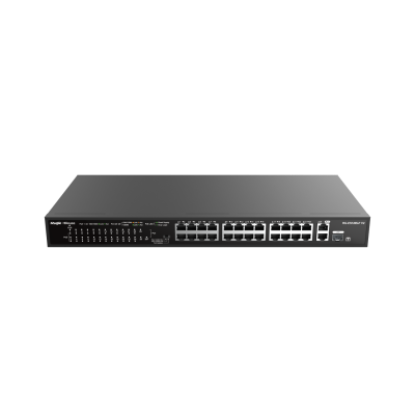 Ruijie Reyee RG-ES126S-P 24 Port PoE+ Unmanaged Switch – 24× PoE+, 2× Gigabit Uplink, 370 W PoE resmi
