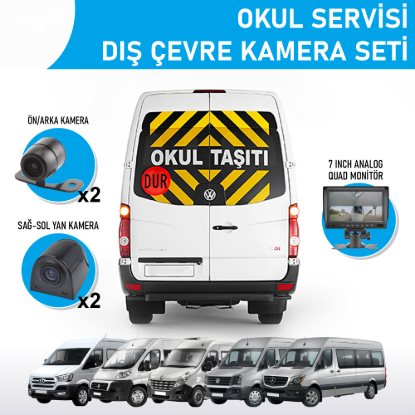 Nicecam NC-SS604MK 700 TVLine Analog 4 Kameralı Quad Monitörlü Okul Servisi Kamera Seti resmi