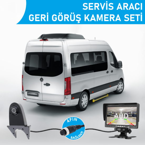 Nicecam NC-SS650P 2 MP 7″ Monitörlü AHD Tepe Kameralı Geri Görüş Servis Aracı Kamera Seti resmi