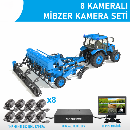 Nicecam NC-TMS718 1 MP 8 Kameralı Mibzer Tohum Ekme Makinesi Kamera Seti resmi