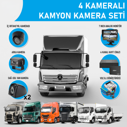 Nicecam NC-KS912EKO 2 Megapiksel 4 Kameralı Kayıtlı Kamyon/Tır Kamera Seti resmi